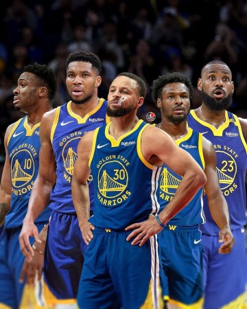 活动资讯-抽象，美媒恶搞勇士下赛季阵容：库里+字母哥兄弟+詹姆斯父子